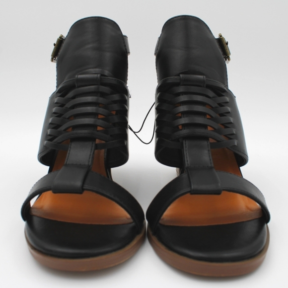 Women's Wedge Sandal, Black/Tan (Size 6.5, NWT) - Picture 9 of 10